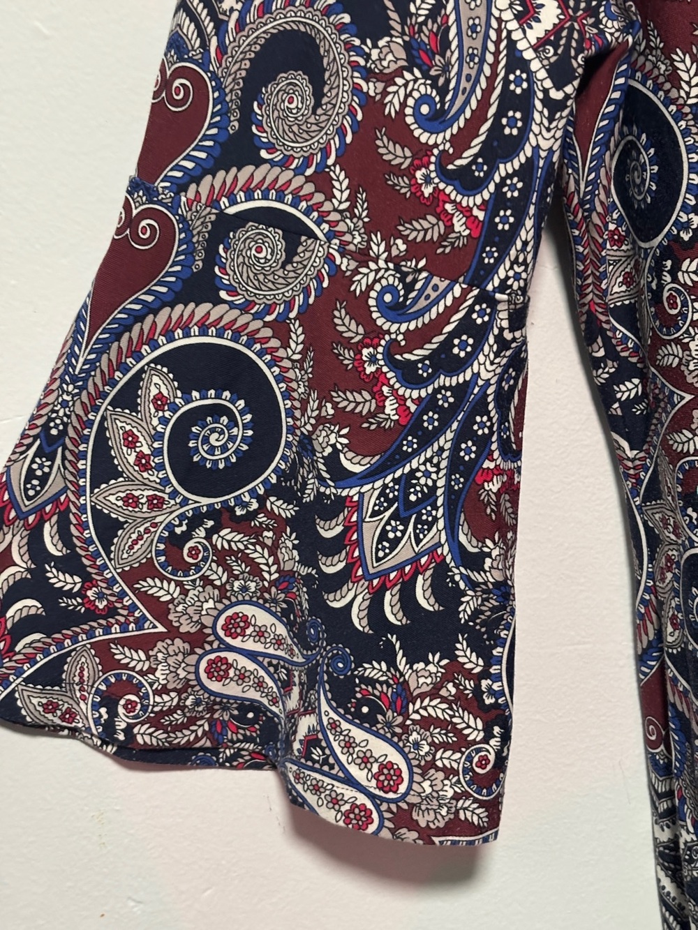 Charter Club Scoop Neck Long Bell Sleeves, Printed Dress XL - Picture 3 of 5